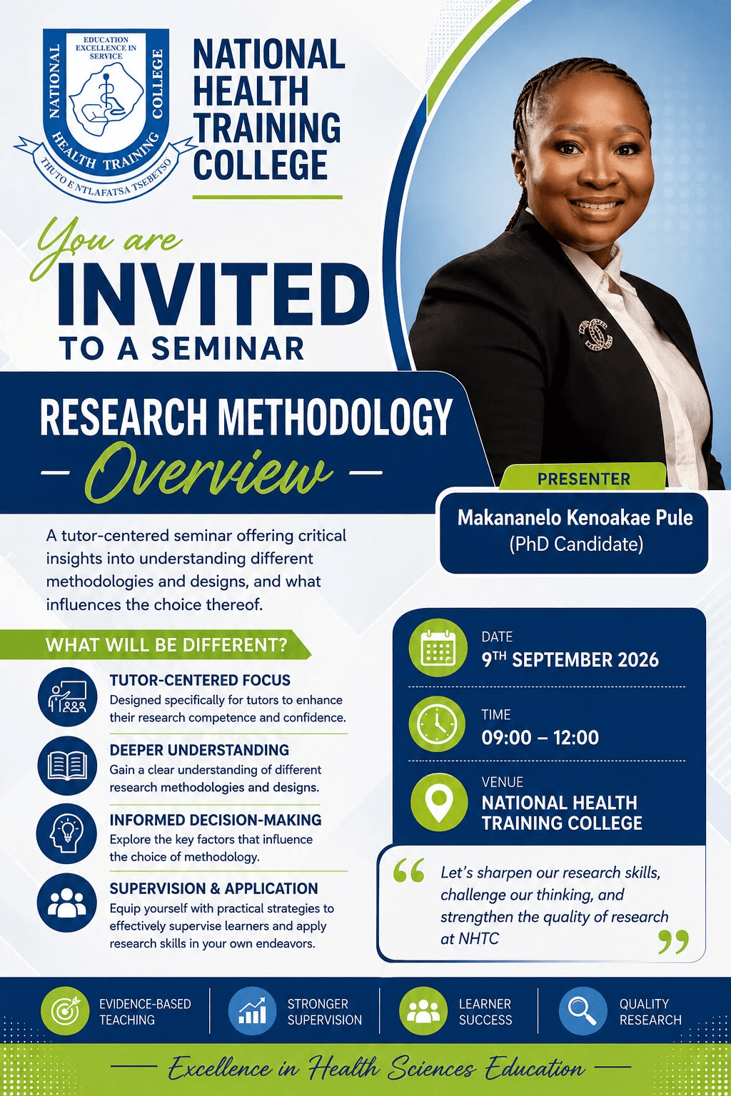 Research Methodology Overview seminar flyer